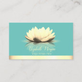 Elegante Cool Lotus Gold Streifen Yoga Visitenkarte (Vorderseite)