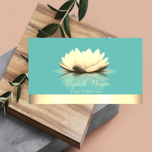 Elegante Cool Lotus Gold Streifen Yoga Visitenkarte