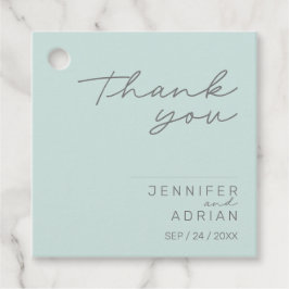 Elegante Cool Mint Minimal Danke Hochzeit Geschenkanhänger