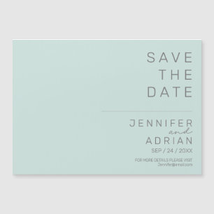 Elegante Cool Mint Minimal Moderne Save the Date Magnetkarte