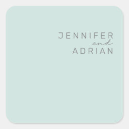 Elegante Cool Mint Minimal Moderne Umschlag Aufkle Quadratischer Aufkleber