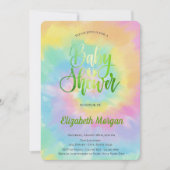 Elegante Coole Baby Dusche Gefärbte Krawatte Einladung (Vorderseite)