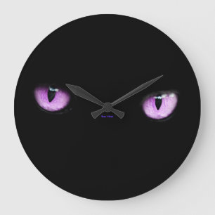 Elegante Coole, einzigartige Lila Katze / Haus der Große Wanduhr