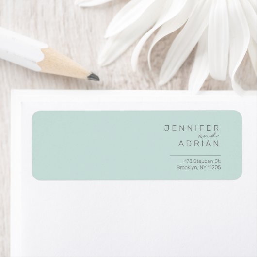 Elegante Coole Minte Minimal Moderne Rücksendeadre (Insitu)