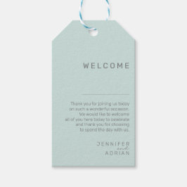 Elegante Coole Minze Minimal Wedding Begrüßungsmar Geschenkanhänger