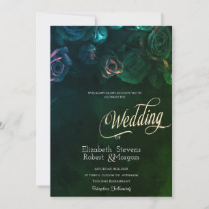 Elegante Coole Rose Gotische Hochzeit Einladung