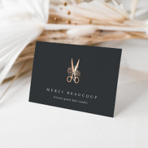 Elegante Copper Floral Scissors Logo-Mitteilungska