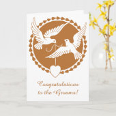Elegante Copper Liebe Doves Gay Wedding Card Karte (Gelbe Blume)