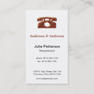 Elegante Copper Looking Telefon Business Card 2 Visitenkarte