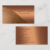 Elegante Copper Moderne Corporate Business Card Visitenkarte (Vorne/Hinten)
