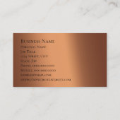 Elegante Copper Moderne Corporate Business Card Visitenkarte (Rückseite)
