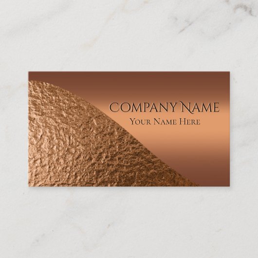 Elegante Copper Moderne Corporate Business Card Visitenkarte (Vorderseite)