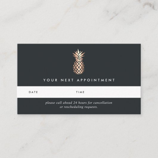 Elegante Copper Pineaper Termine Karten (Vorderseite)