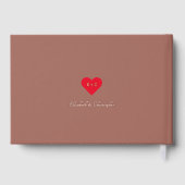 Elegante Copper Rust Rose Gold Hochzeiten Jahresta Gästebuch (Rückseite)