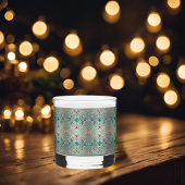 Elegante Copper Turquois Floral Circles Whiskyglas