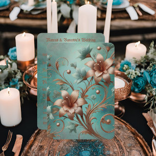 Elegante Copper Turquoise RSVP-Karte RSVP Karte