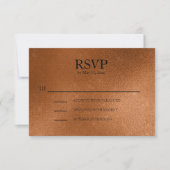 Elegante Copper Wedding RSVP Karte (Vorderseite)
