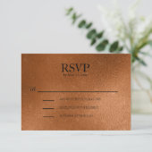 Elegante Copper Wedding RSVP Karte (Stehend Vorderseite)