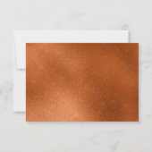 Elegante Copper Wedding RSVP Karte (Rückseite)