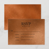 Elegante Copper Wedding RSVP Karte (Vorne/Hinten)