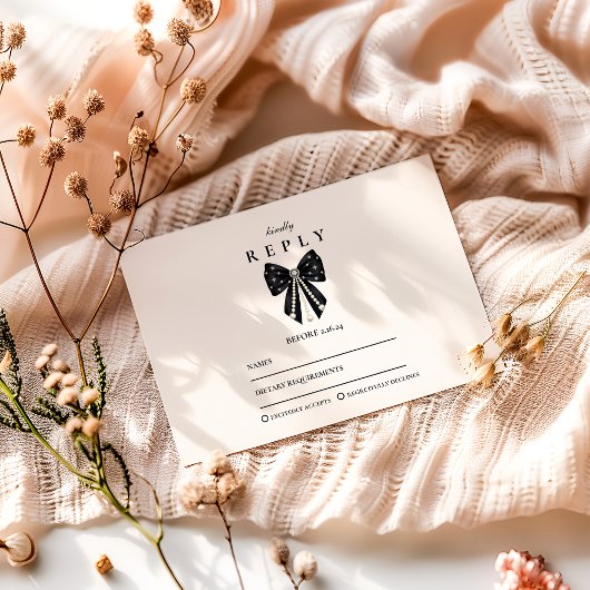 Elegante Coquette-Abschlussfeier RSVP Karte
