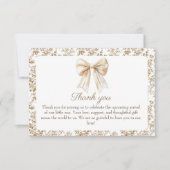 Elegante Coquette Beige Chinoiserie Babydusche Dankeskarte (Vorderseite)