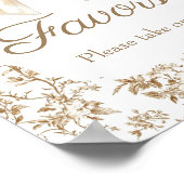 Elegante Coquette Bow Chinoiserie Babydusche Poster (Ecke)