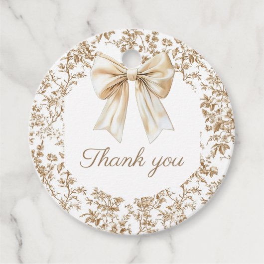 Elegante Coquette Bow Chinoiserie Vielen Dank Geschenkanhänger (Vorderseite)