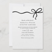 Elegante Coquette Bow Wedding Einladung (Vorderseite)