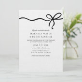 Elegante Coquette Bow Wedding Einladung (Stehend Vorderseite)