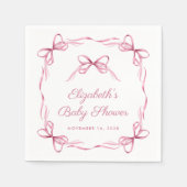 Elegante Coquette Bows Pink Baby Girl Dusche Serviette (Vorderseite)
