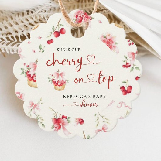 Elegante Coquette Cherries Geschenkanhänger