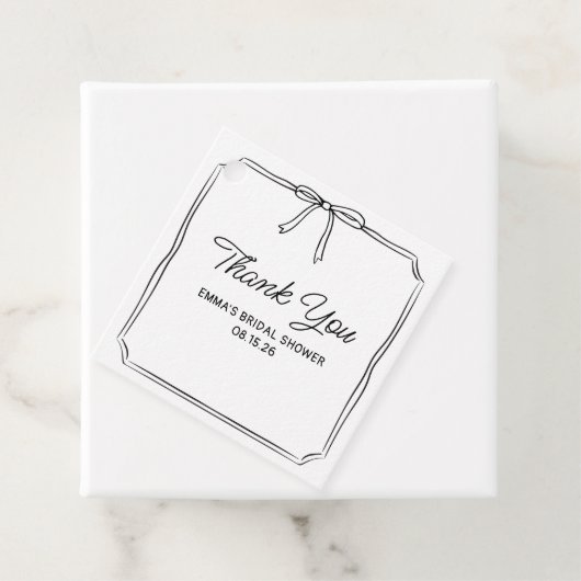 Elegante Coquette Chic Bow Brautparty Vielen Dank Geschenkanhänger (Beispiel)