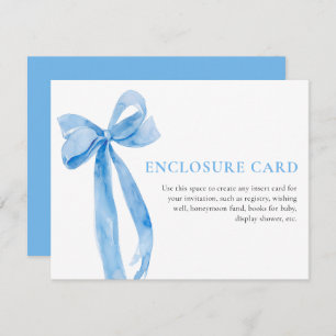 Elegante Coquette Dusty Blue Bow Enclosure Card Einladung
