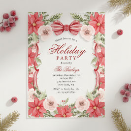 Elegante Coquette Floral Weihnachtsfeier Acryleinladungen