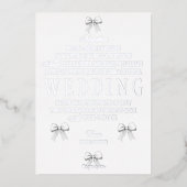 Elegante Coquette Hand Drawn Bows & Wedding Vows Folieneinladung (Vorderseite)