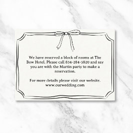 Elegante Coquette Hand Gezeichnet Bow Wedding Deta Begleitkarte
