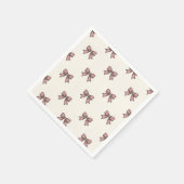 Elegante Coquette mit staubrosafarbenen Schleifen Serviette (Ecke)