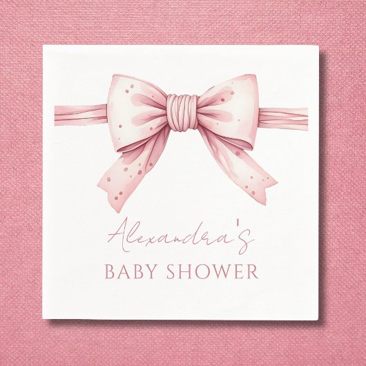 Elegante Coquette Pink Bow Baby Dusche Serviette