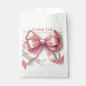 Elegante Coquette Pink Bow Baby Shower Girl Geschenktütchen (Vorderseite)