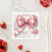 Elegante Coquette Pink Bow Baby Shower Girl Serviette (Beispiel)