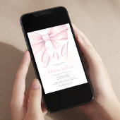 Elegante Coquette Rosa Bugmädchen Babydusche Einladung