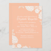 Elegante Coral Bridal Dusche Einladungen (Vorne/Hinten)