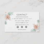 Elegante Coral Floral Wedding Cake Makers Bäckerei Visitenkarte (Rückseite)