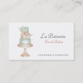 Elegante Coral Floral Wedding Cake Makers Bäckerei Visitenkarte (Vorderseite)