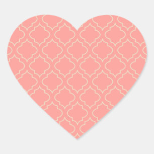 Elegante Coral Heart Aufkleber