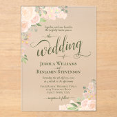 Elegante Coral Peach Boho Chic Rose Extravagant Ho Acryleinladungen (Vorderseite)