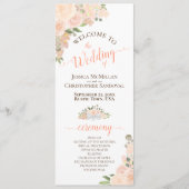 Elegante Coral Peach Wassercolor Blumenzehen Programm (Vorderseite)