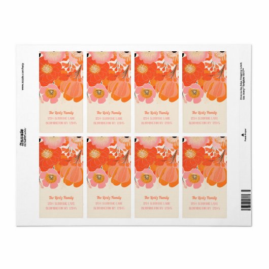 Elegante Coral Pink Poppy Blume Einmalige Adresse (Vorne)