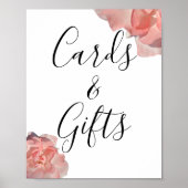 Elegante Coral Pink Rose Blumenkarten & Geschenke Poster (Vorne)